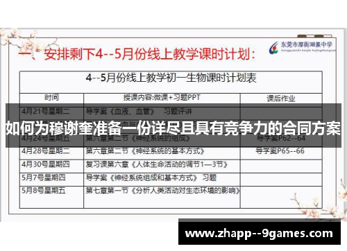 如何为穆谢奎准备一份详尽且具有竞争力的合同方案