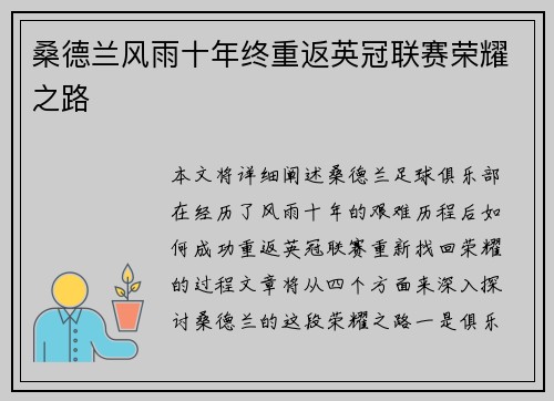桑德兰风雨十年终重返英冠联赛荣耀之路 桑德兰风雨十年终重返英冠联赛荣耀之路
